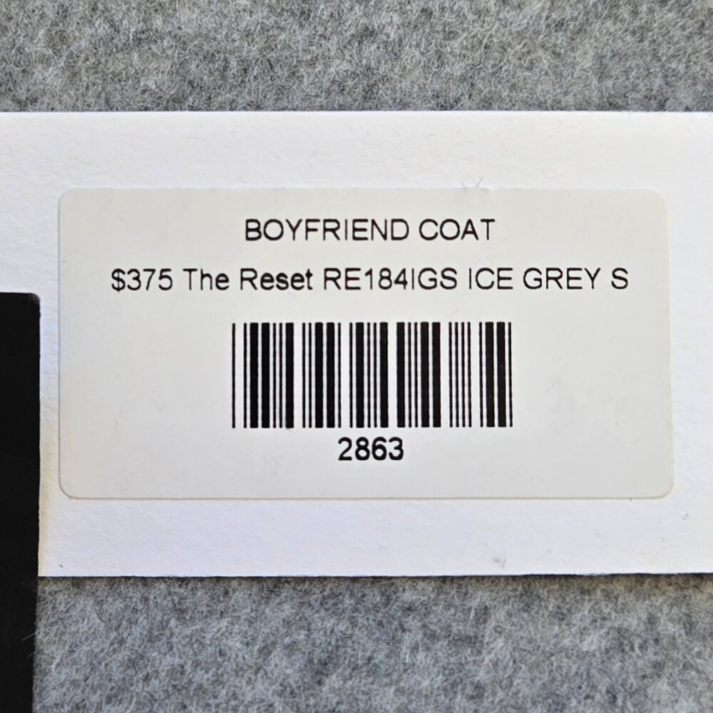 NWT Wool Angora Boyfriend Coat-The Reset R Label Ice Grey - Picture 2 of 14